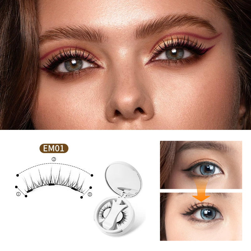 Portable magnetic false eyelashes