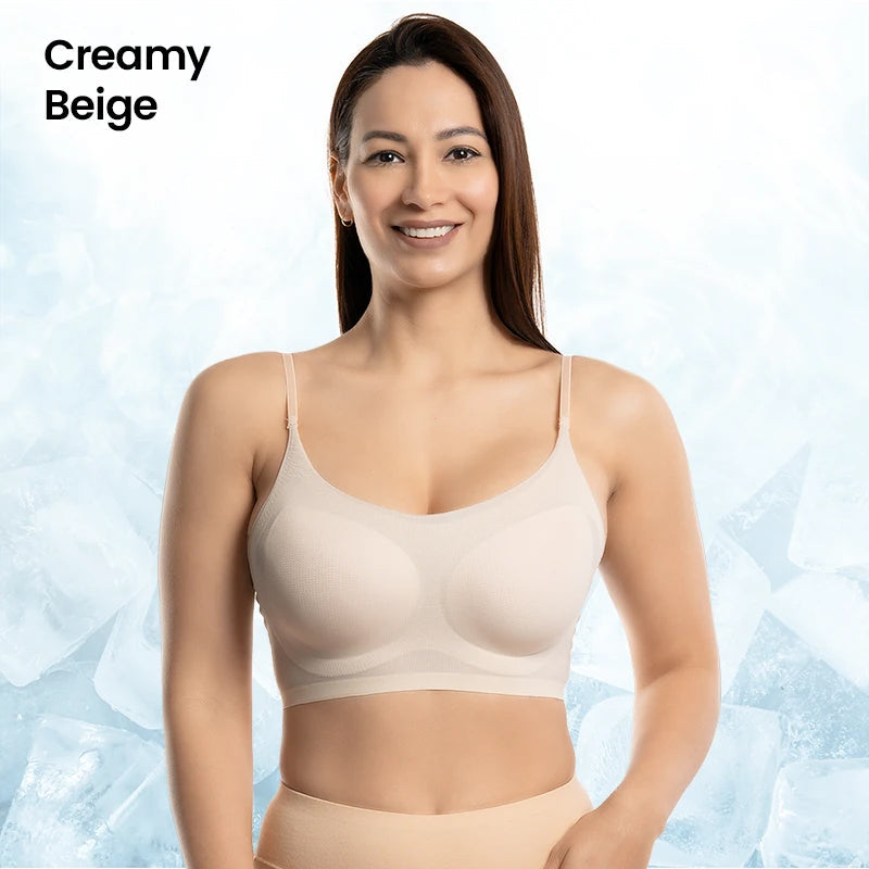 Ultra-Thin Seamless Ice Silk Cooling Bra