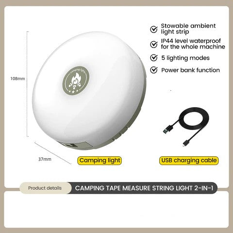 New Waterproof Portable Stowable String Light