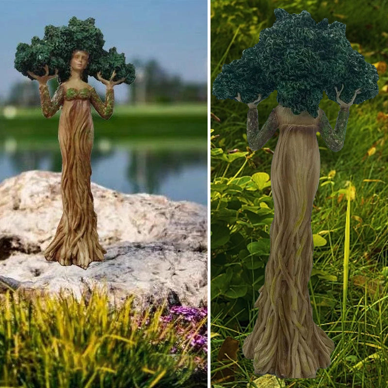 Resin Dryad Hand Painted Statue