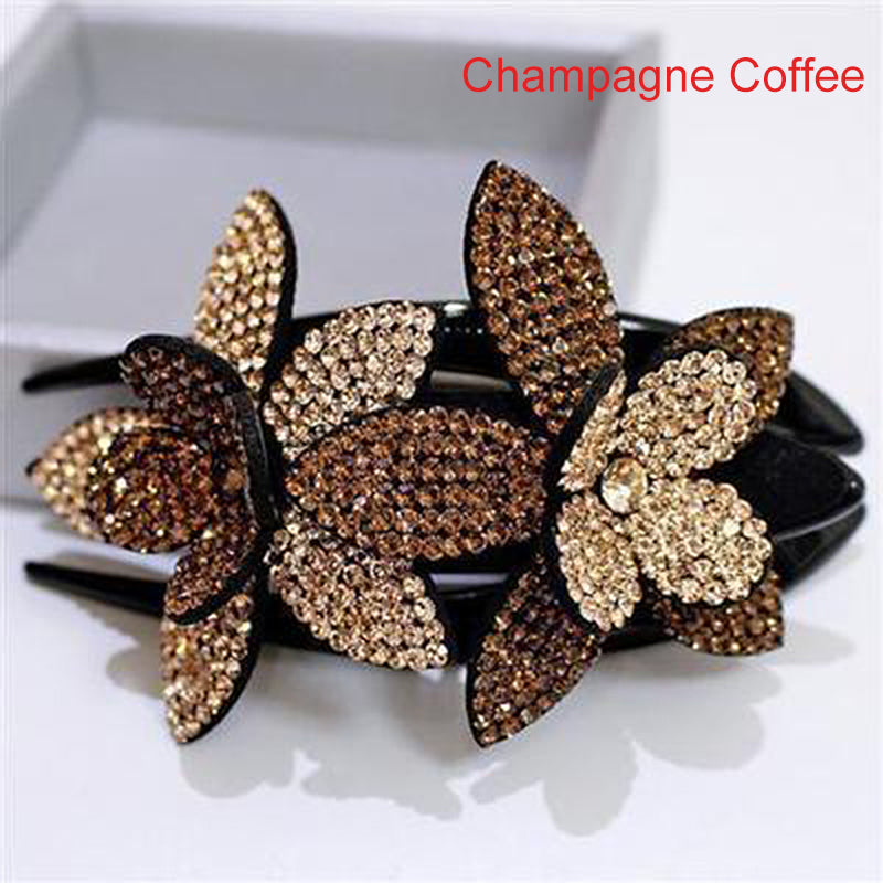 Rhinestone Double Flower Hair Clip