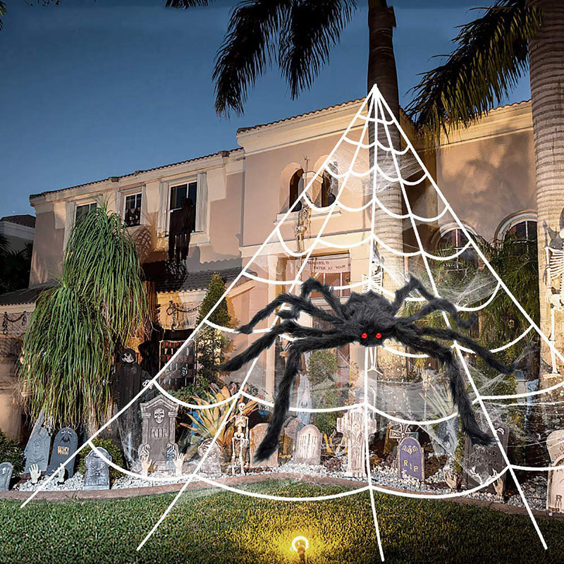 Halloween Spider Decorations Stretch Cobweb