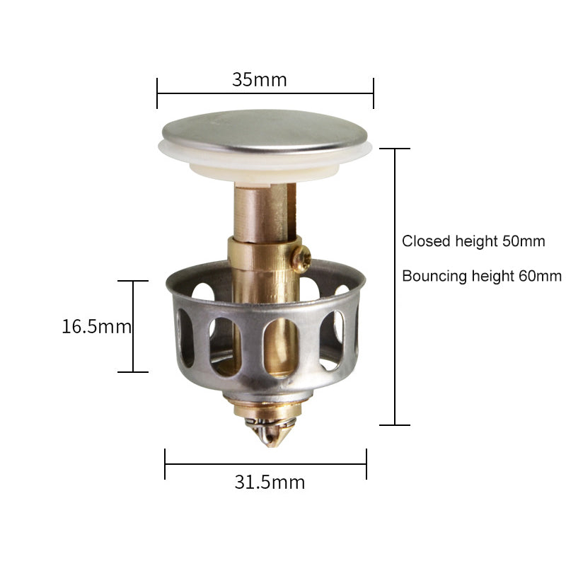 Universal wash basin bounce drain filter