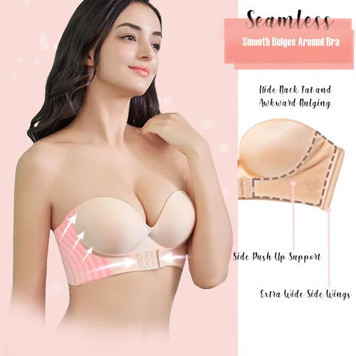 Strapless Front Buckle Lift Bra